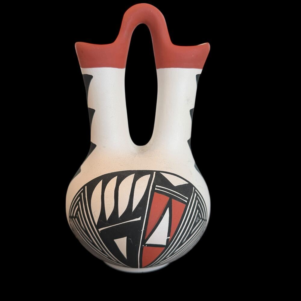 Signed N. Victorino Acoma Pueblo Wedding Vase Native American Pottery
